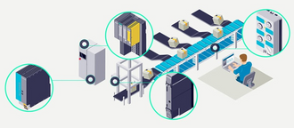AS-Interface master, power supply and distributed I/O modules arranged for commissioning