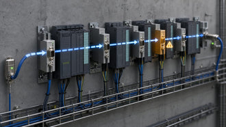 Technician tracing intermittent DH-485 faults around 1747-AIC link couplers