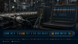 Managed-switch packet capture of EtherNet/IP traffic from an Allen-Bradley 842E encoder