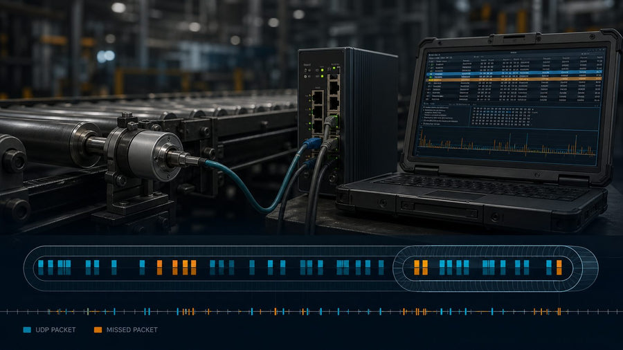 Managed-switch packet capture of EtherNet/IP traffic from an Allen-Bradley 842E encoder