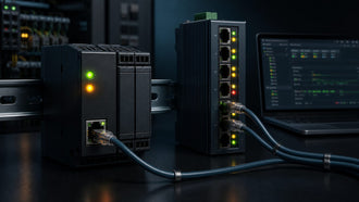 Controller and industrial Ethernet switch status indicators