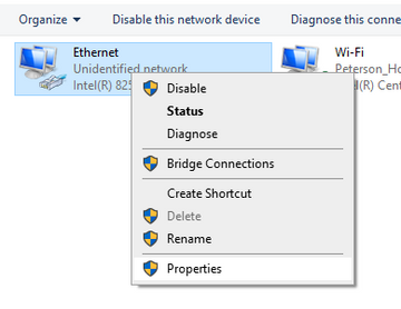 Laptop Ethernet settings used during PLC commissioning