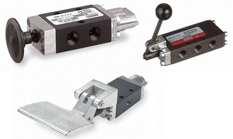 Manual, pilot and solenoid pneumatic valve actuation methods
