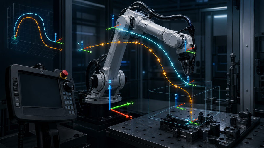 KRC4 robot paths compared in commanded, measured, tool and base coordinate frames
