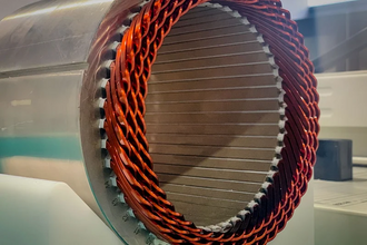 Rectangular hairpin conductors installed in an electric motor stator