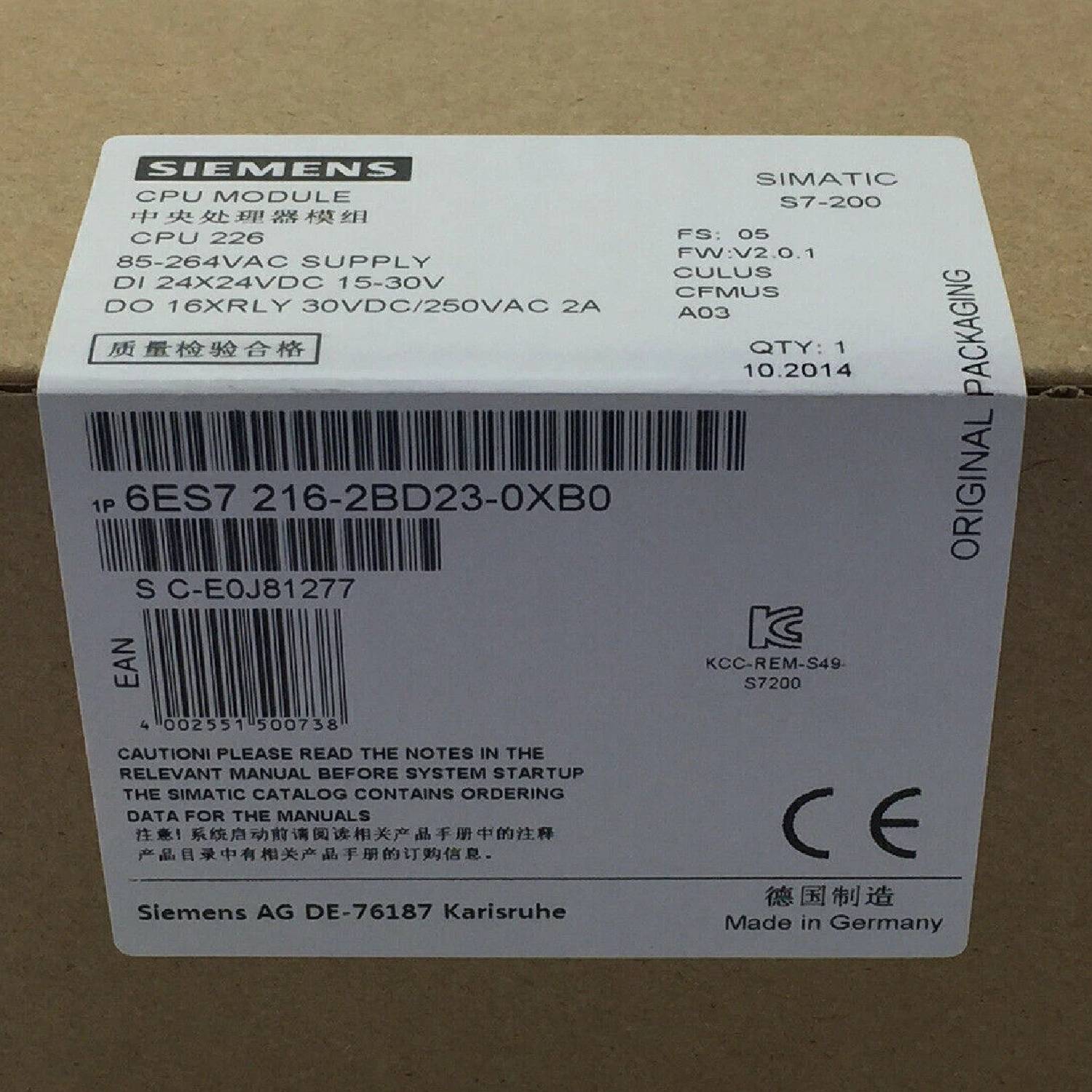 Siemens 6ES7216-2BD23-0XB0 SIMATIC S7-200 CPU 226 Compact Unit