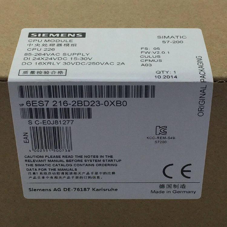 Siemens 6ES7216-2BD23-0XB0 SIMATIC S7-200 CPU 226 Compact Unit