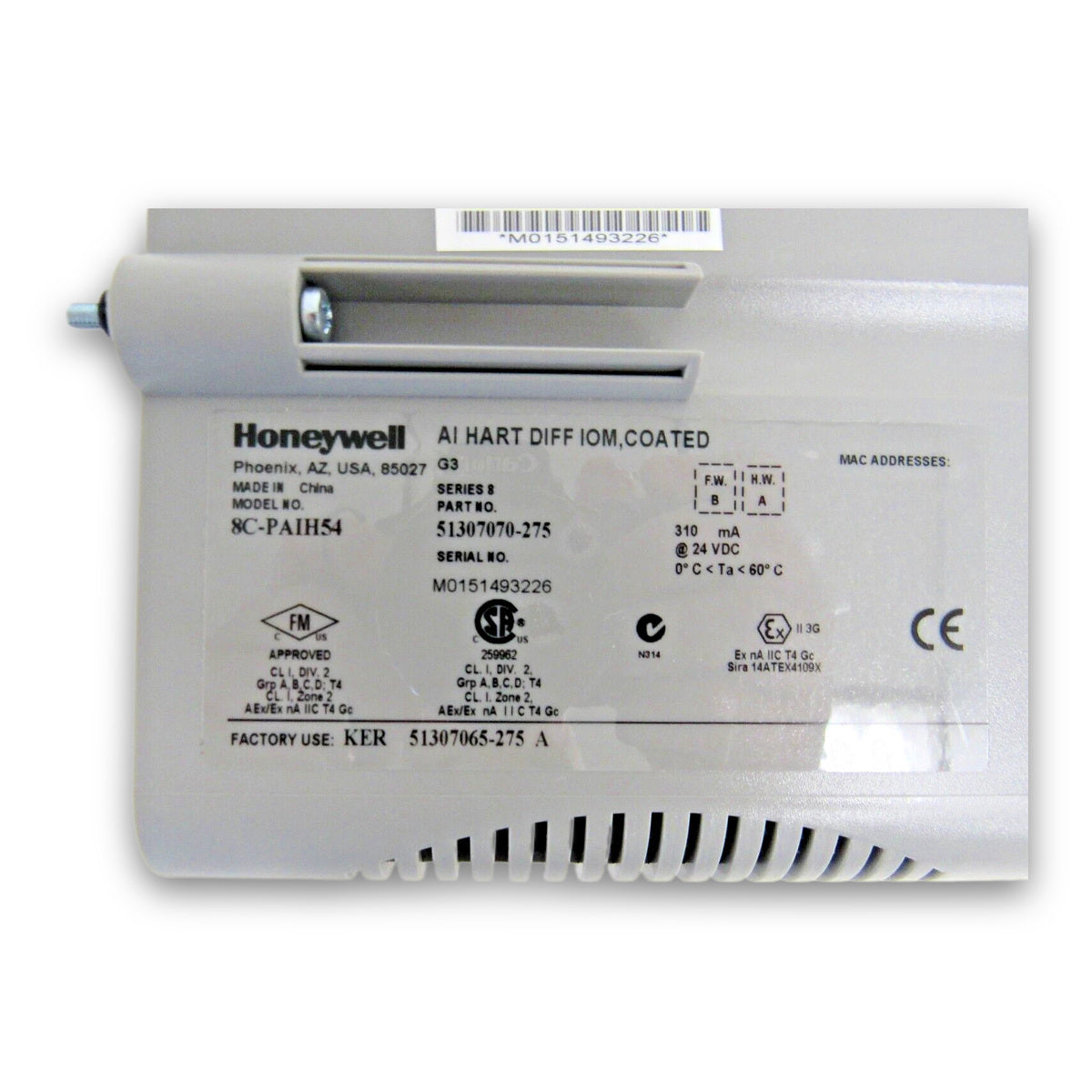 Honeywell 8C-PAIH54 51307070-275 Experion LX Series 8kanálový diferenciální analogový vstupní modul s HART komunikací